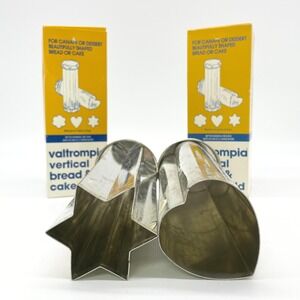 VTG Rococo Valtrompia‎ Vertical Bread Cake Mold Star Heart Bakeware Retro Baking